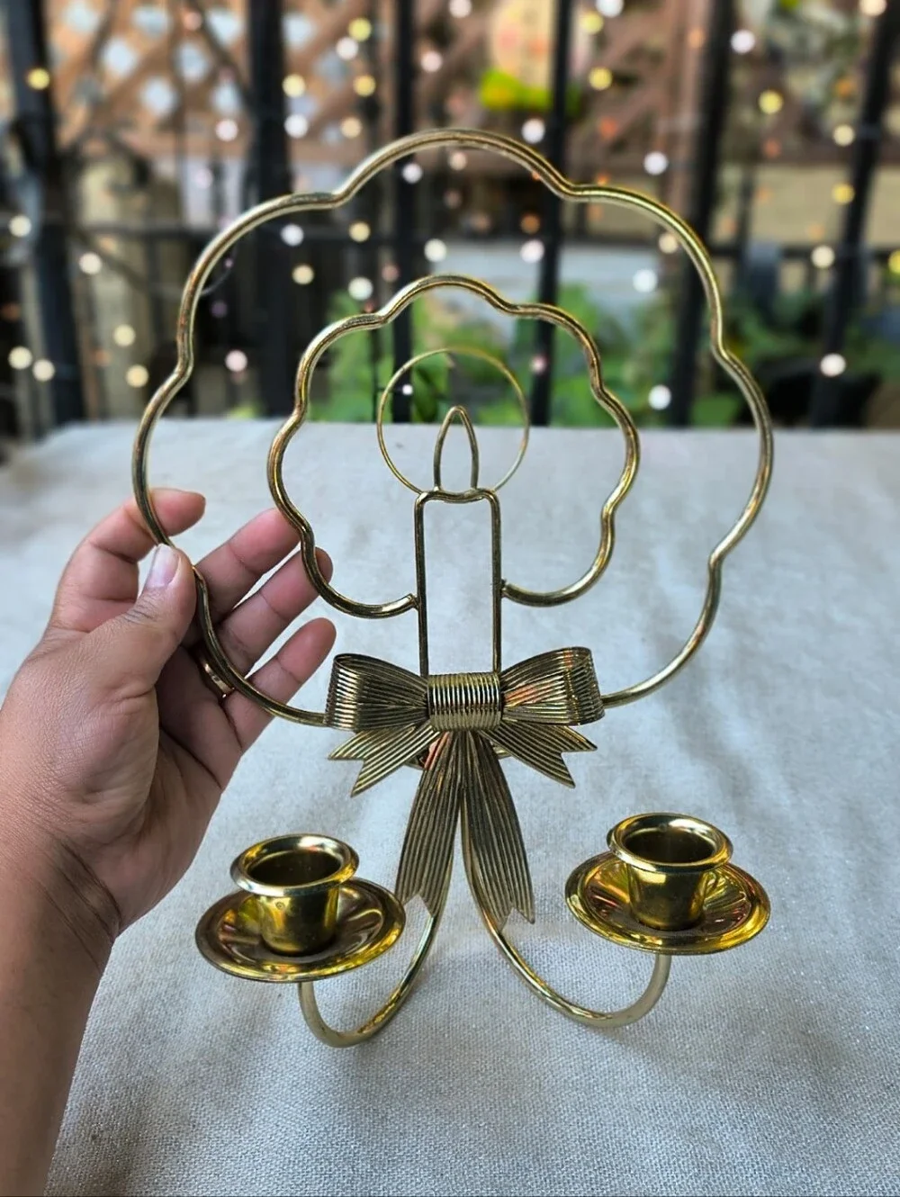 Vintage Home Interiors Wreath Shape Candlestick Holder